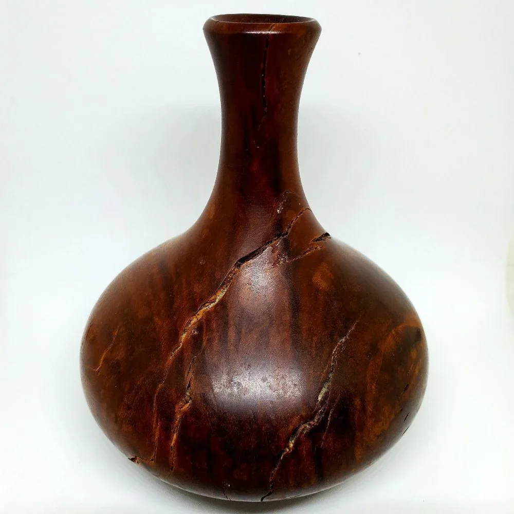 Lane Phillips Signed Turned Lilac Wood Vase June 1990 Studio Art Vessel #158